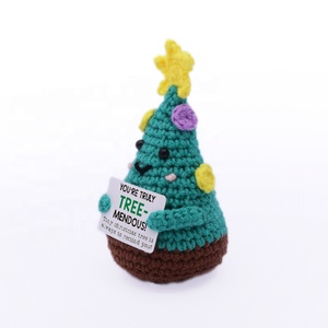 New Arrival Emotional Weaving Series Crocheted Animal, Gnome, <b>Bowling</b> Pin, and Christmas Tree Decorative Mini-Ornaments - Product Image 4