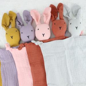 प्यारा पशु बंनी जैविक कपास मस्लिन बेबी कंबल-गैर विषैले ऑल-सीज़न यूरोपी शैली आराम टॉय - Product Image 3