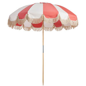 Parasol de jardin en toile UPF 50, style bohème, avec structure en acier, 2,1 m, parasol de plage en coton pliable, <span class=keywords><strong>mobilier</strong></span> d'extérieur - Product Image 4