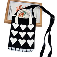 Sacs fourre-tout en gros pour le dropshipping, nouveaux sacs carrés verticaux en polyester tricoté à motif ours pour femmes, pochettes pour téléphone, sacs à la mode sur internet