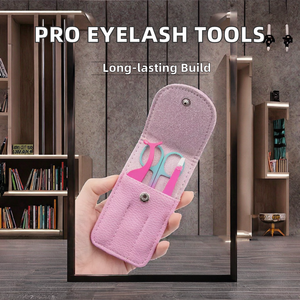 Stainless Steel Eyebrow Eyelash Tweezers False Lash Applicator <b>Clip</b> Private Label Tool - Product Image 2
