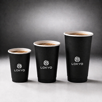 Gobelets en papier à double paroi LOKYO avec estampage or et argent, 6oz, 8oz, 10oz, 12oz, personnalisables, de qualité alimentaire
