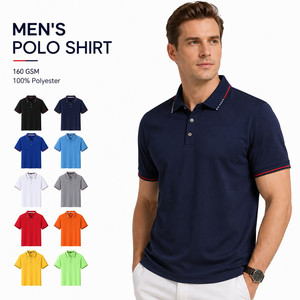 เสื้อโปโลชายแบบสั่งทำ ผ้าโพลีเอสเตอร์ 160 กรัม น้ำหนักเบา แห้งเร็ว ระบายอากาศได้ดี คอเสื้อแบบมีปลาย แขนสั้น - Product Image 1