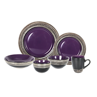 48 pcs Lavande Violet Grès Céramique Service de Dîner Tasse à Café Vintage Avec Salade Bol à Céréales Ensembles de Vaisselle Haut de Gamme 8 Personnes