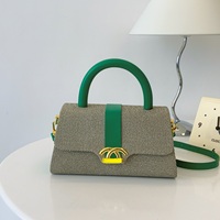 Sac à bandoulière de luxe pour femme en cuir PU de haute qualité, nouveau sac à main en paille tendance avec chaîne et lettres