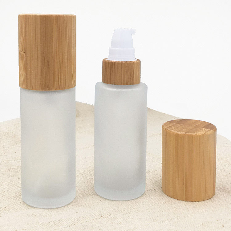 Frosted Glass Cream Biodegradable Cosmetic Jars 0.35oz To 3.5oz Sprayer Pump