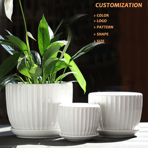 Độc đáo trang trí nội thất thiết lập của 3 gốm sứ nồi hoa ưa thích Chậu hoa chậu hoa và mọng nước trồng - Product Image 2