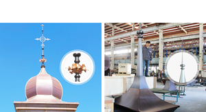 Pointes de toit en cuivre, finitions de toit en cuivre, architecture de toit en <span class=keywords><strong>coupole</strong></span>, flèche de toit, pointe de toit - Product Image 5