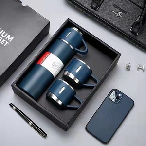 Juego de regalo de Navidad, 3 uds., vasos de acero inoxidable para viajes al aire libre, frasco al vacío para café y té, juego de regalo de botella de agua con 2 tazas - Product Image 5