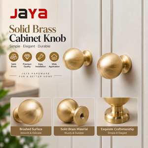 JAYA Solid Brass Cabinet Furniture Handles &amp; <strong>Knobs</strong> Brass Cabinet Brass Handles for Cabinets Round Shape Furniture <strong>Door</strong> Handles - Product Image 1