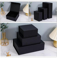 Caja de Regalo de Cartón Rígido Negro de Lujo Personalizada, con Cierre Magnético, Materiales Reciclados, UV Localizado, para Relojes y Velas