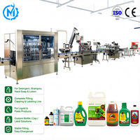 Ligne d'emballage complète industrielle sur mesure pour produits chimiques quotidiens (détergent, shampoing, lotion, crème) avec remplissage, bouchage et étiquetage pour usage en usine