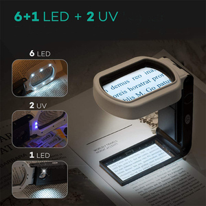 Đa chức năng đọc sách kính lúp với quy mô Tấm 10x25 x đôi gương bàn nhỏ đèn có thể sạc lại kính lúp - Product Image 6