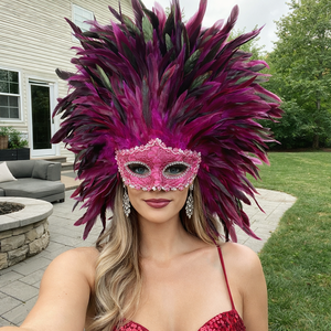 Máscara de Plumas Colorida de Inspiración Brasileña <span class=keywords><strong>para</strong></span> Niñas, <span class=keywords><strong>para</strong></span> <span class=keywords><strong>Carnaval</strong></span>, Festivales, Desfiles, Bailes y <span class=keywords><strong>Disfraces</strong></span> - Product Image 2