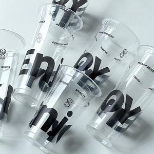 Biểu Tượng Tùy Chỉnh 16Oz 20Oz 24Oz Pet Lạnh Đồ Uống Nhựa Dùng Một Lần Trà Sữa Cup Với Nắp - Product Image 3