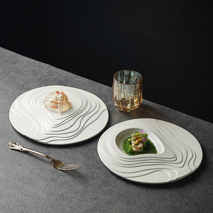 Assiette à dîner en céramique givrée, porcelaine noire, plateau à steak, à pâtes, à dessert, plateau à sashimi, plateau à salade, plateau à sushi, <span class=keywords><strong>vaisselle</strong></span> de restaurant - Product Image 5