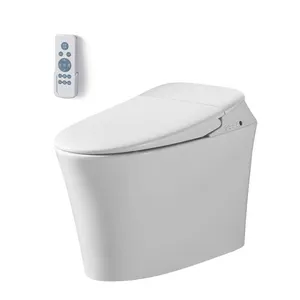 Vente en gros de cuvette de toilette intelligente de luxe en céramique de haute qualité avec siège chauffant au sol