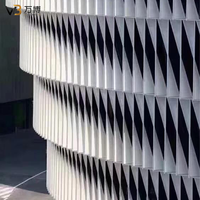 Panneau de mur-rideau en aluminium de forme personnalisée, façade ondulée en arc, revêtement en aluminium pour l'extérieur des bâtiments commerciaux