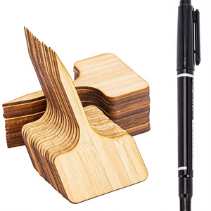 30 पीसी बांस लकड़ी धातु प्लास्टिक फिनिश संयंत्र लेबल टी-प्रकार मार्कर गार्डन पोटेड पौधों ग्रीनहाउस सहायक उपकरण 10x6 - Product Image 1