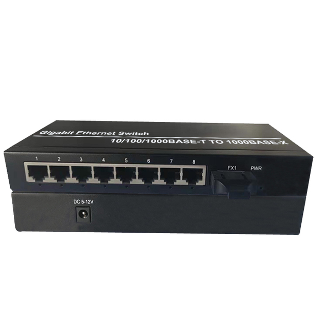 Full sc Gigabit 10/100/1000Base--TX RJ45 Port 8 Ports FTTH TCP Optical Fiber Media Converter Switch