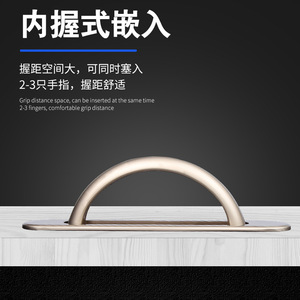 Tatami Recessed Rotating <b>Handle</b> Zinc Alloy Japanese Style Drawer Furniture <b>Handle</b> Durable 180 Degree Rotation - Product Image 4