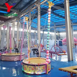 Popular Amusement Park Equipment One Seat Single Person Mini Small Jumping Trampoline Bungee For Sale