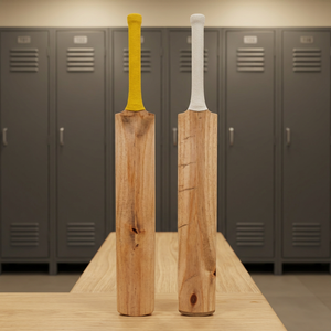 Bate de Cricket Clásico de Madera, Bate de Entrenamiento Ambidiestro, Diseño Duradero, Mango Amarillo y Blanco - Product Image 5