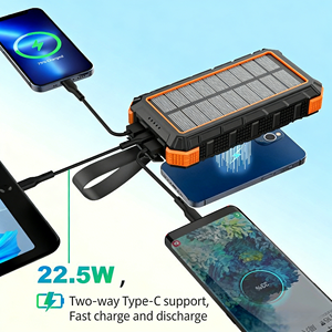 Banco de Energía Solar Portátil de Ultra Gran Capacidad de 20000 mAh, Transparente, Magnético, Inalámbrico, con Doble Luz de Camping, <span class=keywords><strong>Precio</strong></span> de Fábrica - Product Image 5
