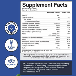 Permen Multivitamin Pria OEM ODM 40+ Tahun Methyl B12 <span class=keywords><strong>C</strong></span> & D3 Bebas Gluten Vegan Meningkatkan Imunitas 60 Buah - Product Image 3