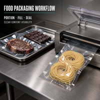 Emballages sur mesure, sacs en plastique transparents thermoscellés pour aliments, sacs plats en nylon de qualité alimentaire, sacs sous vide