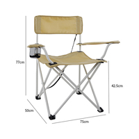 Chaise de camping pliable légère en acier E-RIKE, durable, en Oxford 600D, personnalisable, avec porte-gobelet