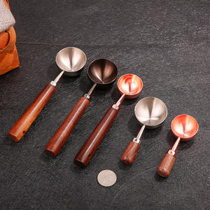 ช้อนกาแฟสแตนเลส 304 พร้อมด้ามไม้วอลนัท ด้ามยาว ด้ามสั้น ช้อนตวงสำหรับผงและเมล็ดกาแฟ ความจุ 15 มล. สำหรับการอบ - Product Image 2