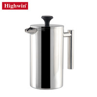 Cafetière à presse française HIGHWIN en acier inoxydable Prensa Francesa Espresso avec thermomètre