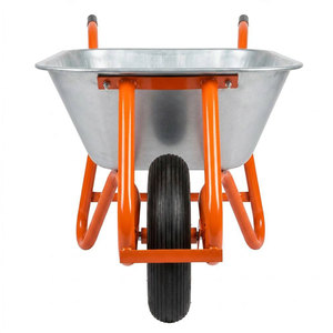 WB6015 180Kg Capacity Galvanized Wheelbarrow Heavy Duty 0.7mm Metal Tray Garden Construction <b>Wheel</b> Barrow - Product Image 5