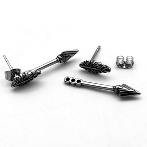 Pendientes de flecha yunnique, diseño de hoja de acero de titanio, joyería de moda para hombres y mujeres - Product Image 3
