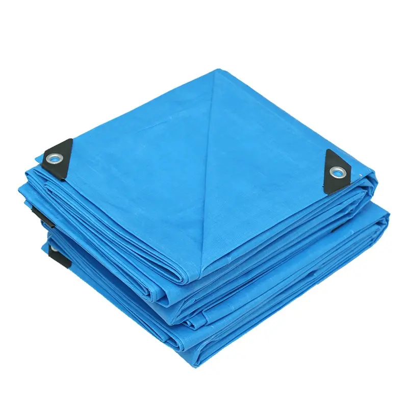 नीले रंग हैवी ड्यूटी अच्छी गुणवत्ता पीई सामग्री तिरपाल निविड़ अंधकार तिरपाल चादरें ट्रक कवर तम्बू सामग्री