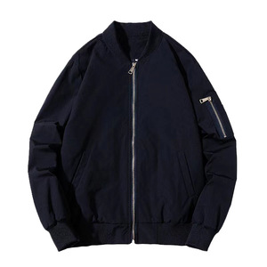Autumn Trendy Unisex Custom School Uniform Workwear Logo Solid Color Stand Collar <strong>Trench</strong> <strong>Coat</strong> Zipper Casual for Flight Jacket - Product Image 4