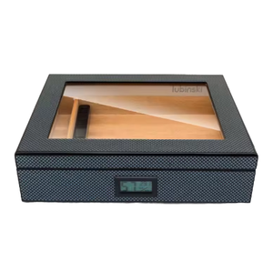 Humidor de Cigarros AHLORE Ownswing, de Madera de Cedro con Acabado Lacado, Ecológico, Clásico, con Espejo Pulido, Organizador de Escritorio - Product Image 1
