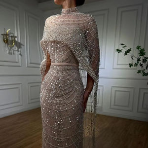 Robe de <span class=keywords><strong>Soirée</strong></span> Longue Style Perles Pendentifs Amincissante Sirène Ensemble Deux Pièces Élégante Tenue de Banquet et Spectacle - Product Image 1