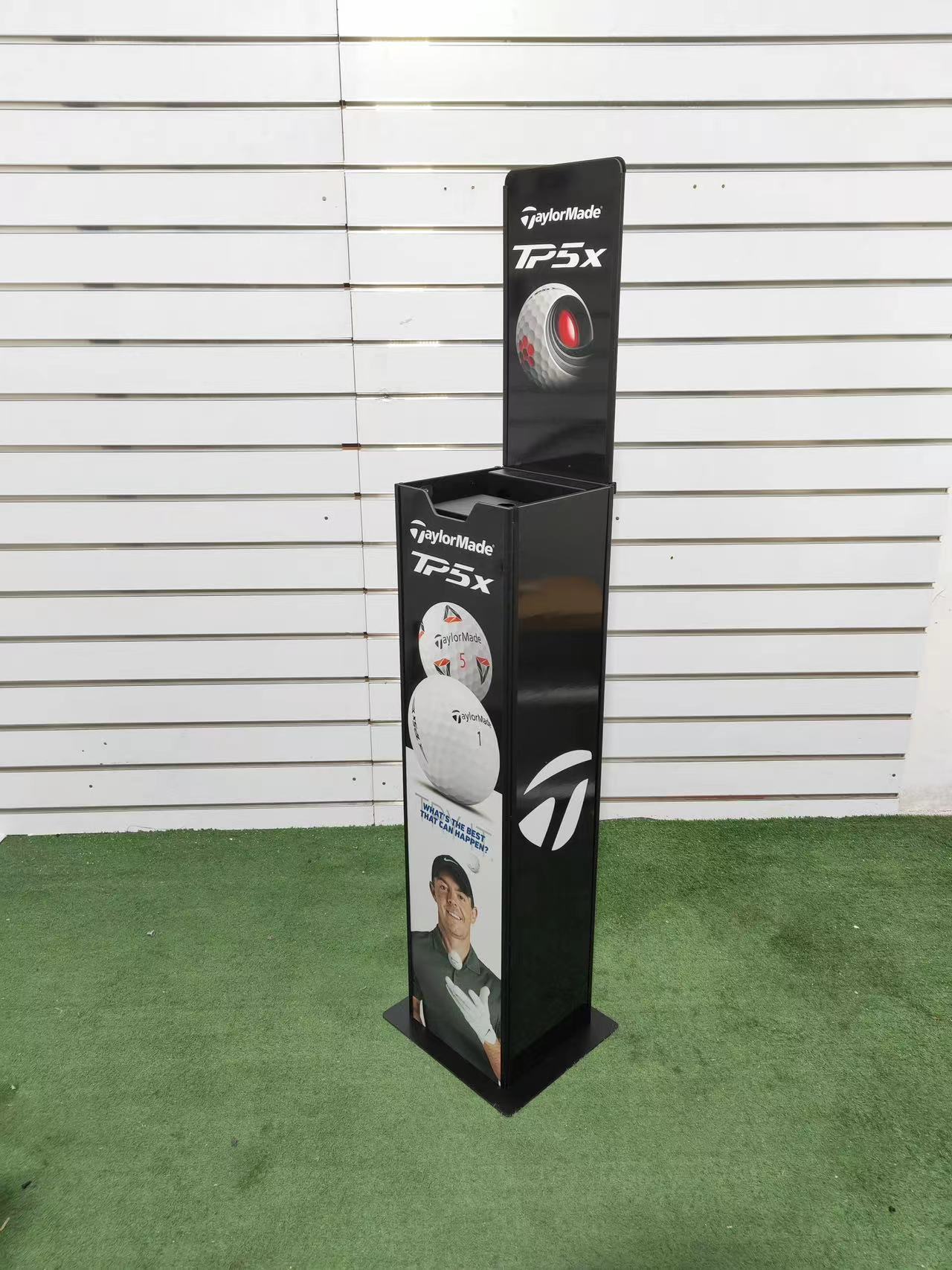 Golf Ball Lift Bucket Automatic Storage Bin, Featuring a Black square Metal Display Rack with a Spring Mechanism. — view 3