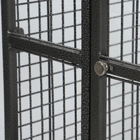 Cage à oiseaux en métal portable de luxe noire avec logo personnalisé, grande cage à perroquets en fil métallique soudé, pour l'extérieur