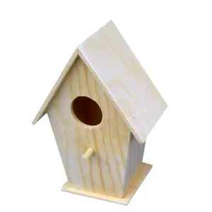 WILDMX factory outdoor garden home decor natural wood bird house birdhouse parrot cage for wood