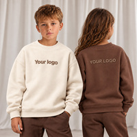 Sweat-shirt personnalisé pour enfants avec impression en relief, pull molletonné oversize à col rond pour garçons et filles, streetwear vierge, couleurs terre, vente en gros