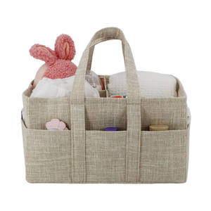 Organisateur de couches pour bébé personnalisé pour <span class=keywords><strong>table</strong></span> à <span class=keywords><strong>langer</strong></span>, panier de rangement pour couches et lingettes pour bébé, rangement portable pour couches - Product Image 4