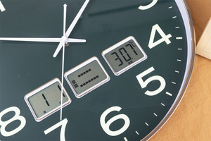 다기능 날짜 평일 온도 표시 벽 시계 - Product Image 6