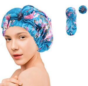 Bandeaux et bonnets de luxe de créateur, <span class=keywords><strong>bonnet</strong></span> long en satin pour cheveux longs, <span class=keywords><strong>bonnet</strong></span> pour tresses dreadlocks avec bouton-pression - Product Image 2