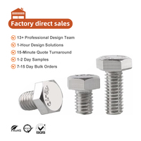 Vis métriques à tête hexagonale en acier inoxydable SS316 A2 70 ASTM A354, filetage grossier/fin, zinguées, sur mesure en usine, M6 à M30, pour la vente en gros