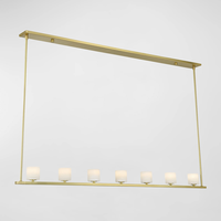 Lámpara de Techo LED E14 de Lujo Moderna para Interiores, Comedor, Gran Lámpara Rectangular de Cobre y Vidrio con Anillos, Antideslumbrante, Regulable, Alto CRI 90