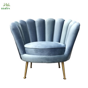 Venta caliente de terciopelo tapizado floral sillón de Base de acero inoxidable Silla de acento <span class=keywords><strong>para</strong></span> sala - Product Image 6