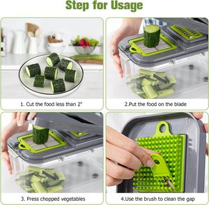 Factory Wholesale Kitchen Accessories 14 in 1 Food <b>Cutter</b> Veggie Onion Chopper Mandoline Slicer Multifunctional <b>Vegetable</b> <b>Cutter</b> - Product Image 2